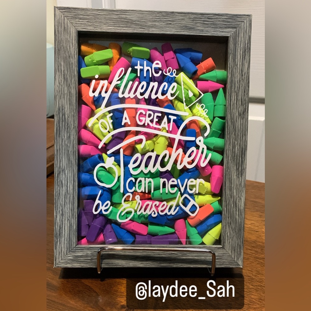 Handmade teacher appreciation shadow box